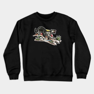 Prowling Panther Tattoo Design Crewneck Sweatshirt